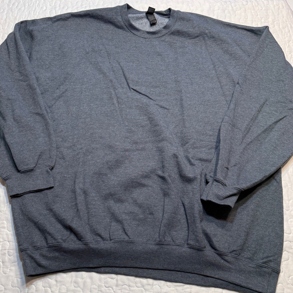Mens 2XL Soft Sweatshirt Heather Gray Crewneck Pullover BASIC FALL WORK WINTER